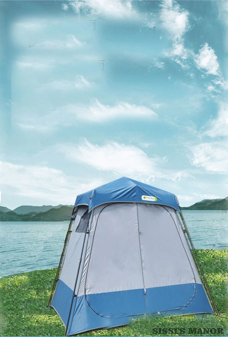 Cheap Goat Tents 2Rooms 2Persons Multipurpose Hydraulic Automatic Changing Tent Large Size Strong Shower Toilet Dressing Outdoor Movable WC   